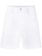 Goldsign Frayed Denim Shorts, Women's, Size: 29, White, Cotton