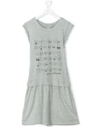 Karl Lagerfeld Kids - Cats Print Ruffled Dress - Kids - Cotton/modal - 16 Yrs, Grey