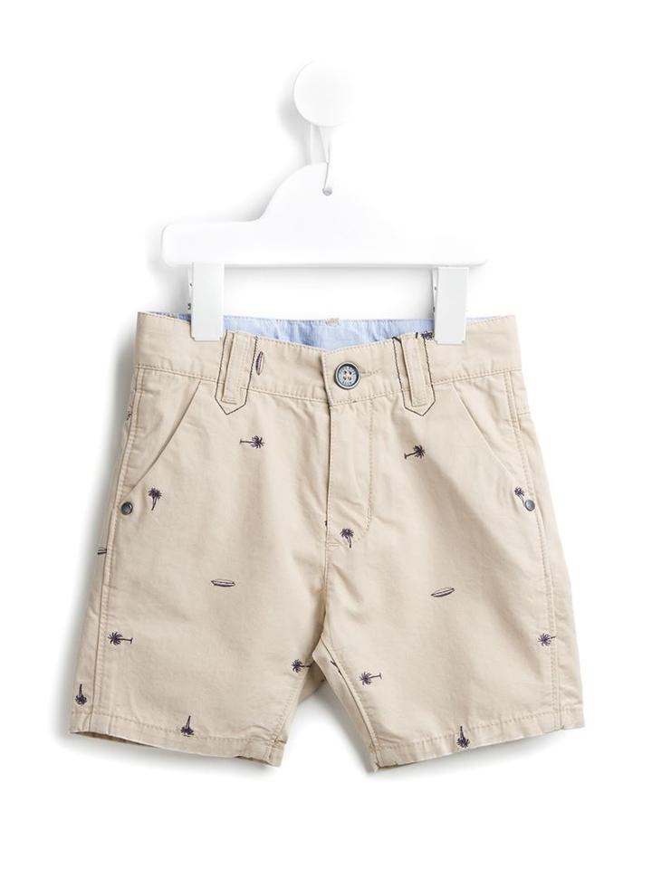 Boss Kids Palm Tree Embroidered Shorts, Toddler Boy's, Size: 3 Yrs, Nude/neutrals