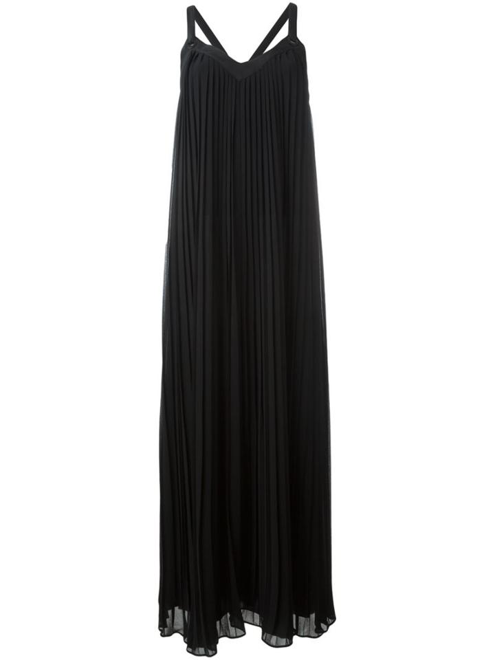 Michael Michael Kors Pleated V-neck Dress, Women's, Size: Xs, Black, Polyester