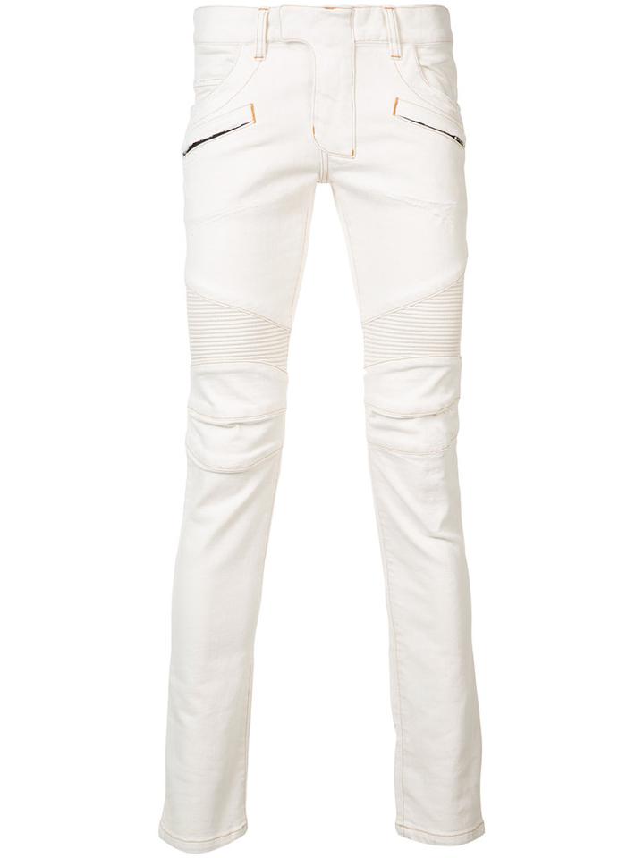 Balmain Balmain S7h9551t022 100 Artificial->acetate, Men's, Size: 35, White, Cotton/polyurethane