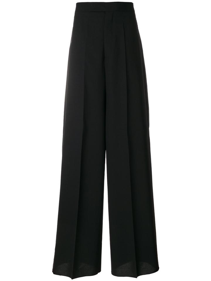 Rick Owens High Waisted Wide Trousers - Black
