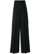 Rick Owens High Waisted Wide Trousers - Black