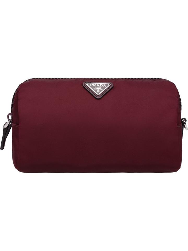 Prada Logo Cosmetic Bag - Red