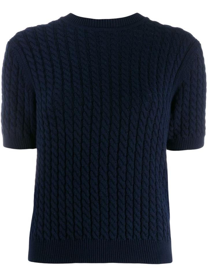 Alessandra Rich Braided Knit Top - Blue
