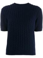 Alessandra Rich Braided Knit Top - Blue