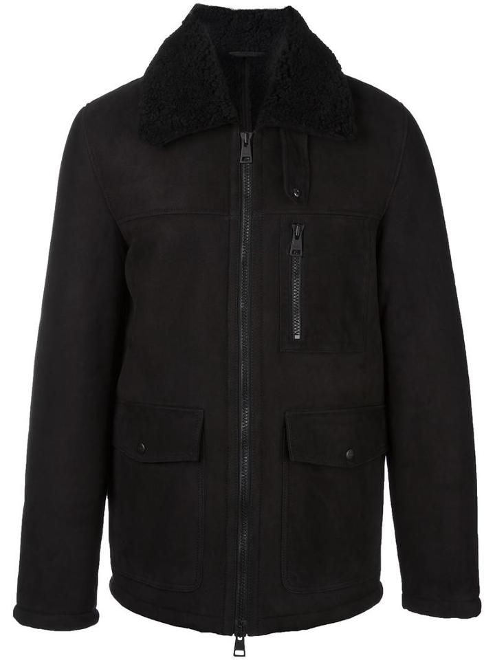 Ami Alexandre Mattiussi Shearling Jacket, Men's, Size: Medium, Black, Lamb Fur/lamb Skin