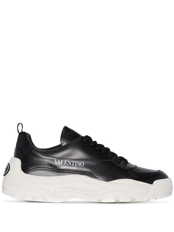 Valentino Black Logo Chunky Sole Leather Sneakers