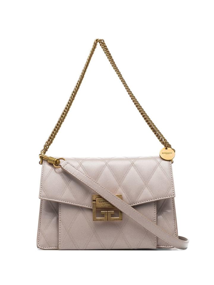 Givenchy Nude Gv3 Quilted Leather Shoulder Bag - Neutrals