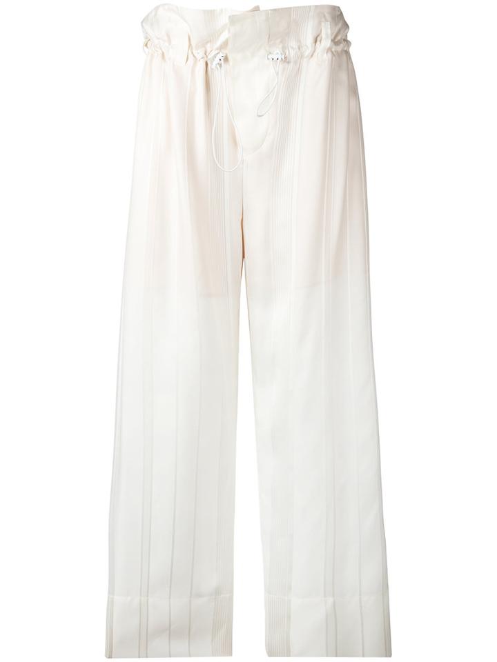 Stella Mccartney Paper Bag Waist Trousers, Women's, Size: 42, White, Silk