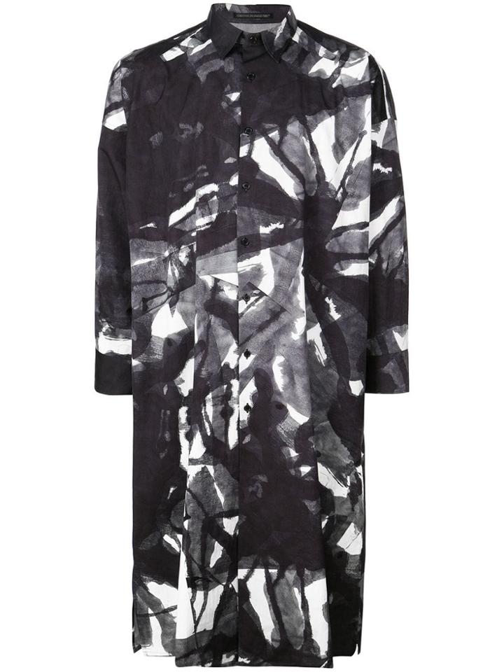 Yohji Yamamoto Oversized Print Shirt - Grey