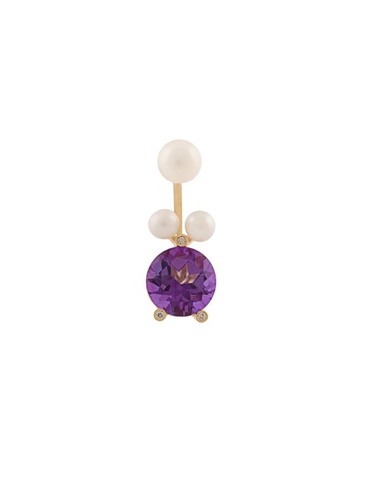 Delfina Delettrez 'magic Triangle Pearl Piercing' Diamond Ring -