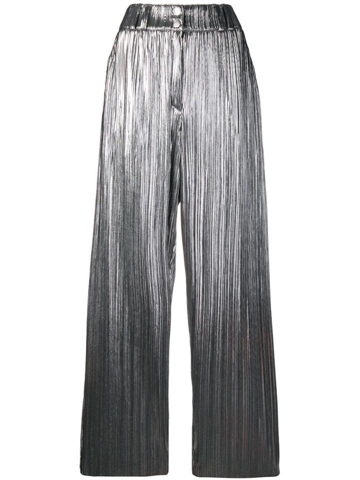 Balmain Micro Pleated Trousers - Silver