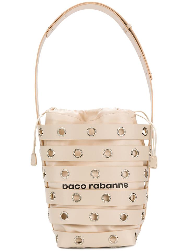 Paco Rabanne Cage Bucket Shoulder Bag - Neutrals