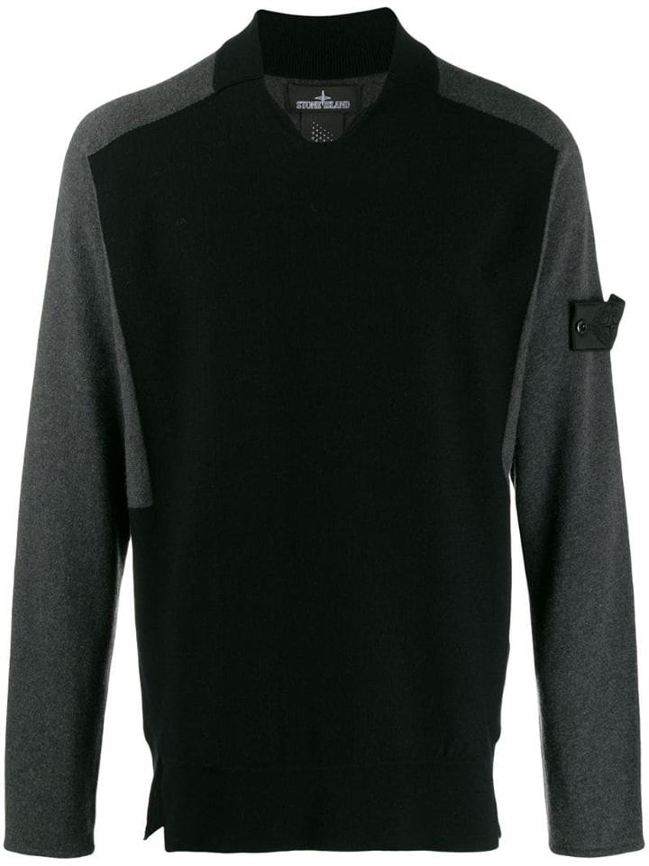 Stone Island Shadow Project Two-tone Knit Jumper - Grey
