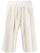 Laneus Knitted Panel Style Shorts - Neutrals
