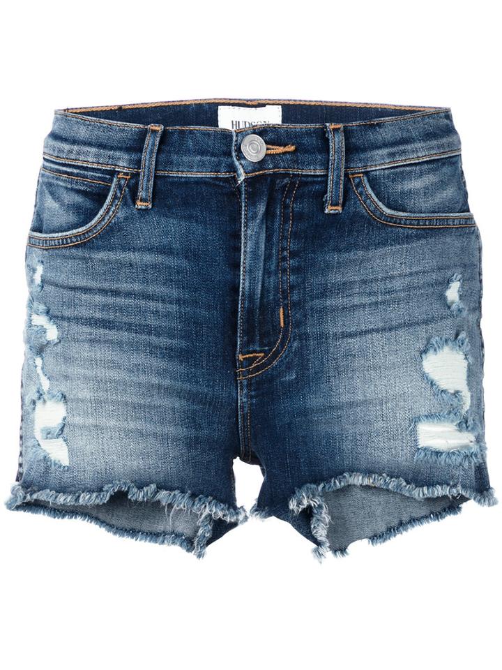 Hudson - Soko Distressed Denim Shorts - Women - Cotton/polyurethane - 26, Blue, Cotton/polyurethane