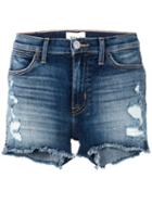 Hudson - Soko Distressed Denim Shorts - Women - Cotton/polyurethane - 26, Blue, Cotton/polyurethane
