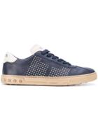 Tod's Perforated Lace-up Sneakers - Blue