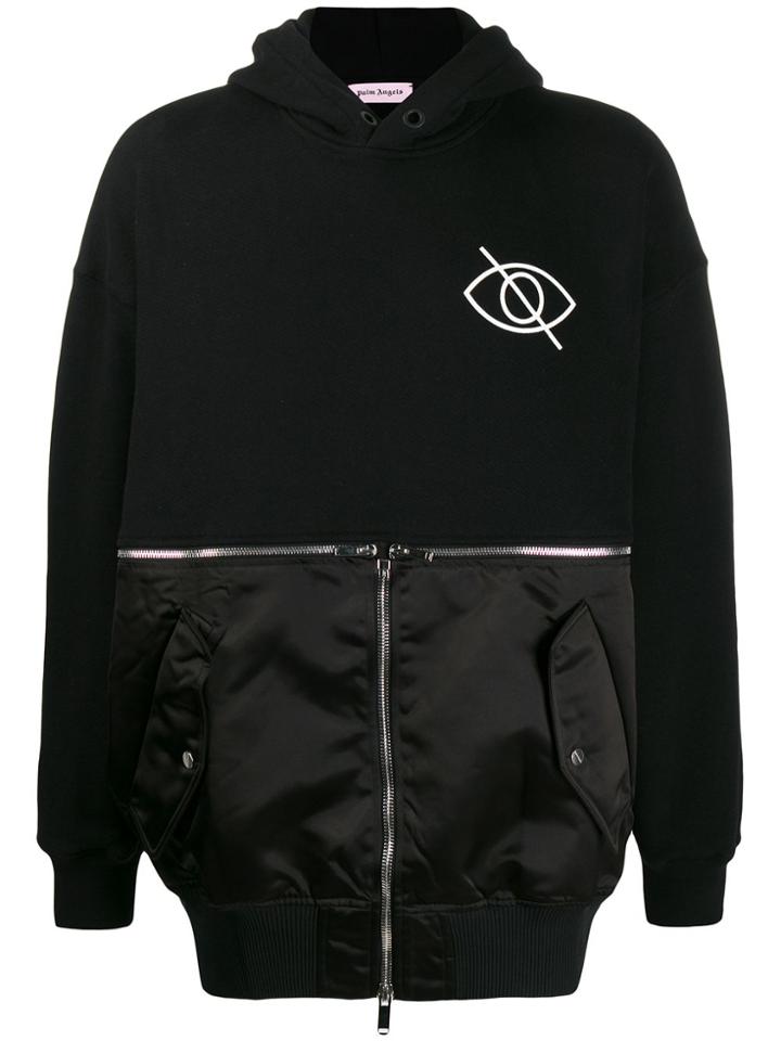 Palm Angels Sensitive Content Hybrid Hoodie - Black