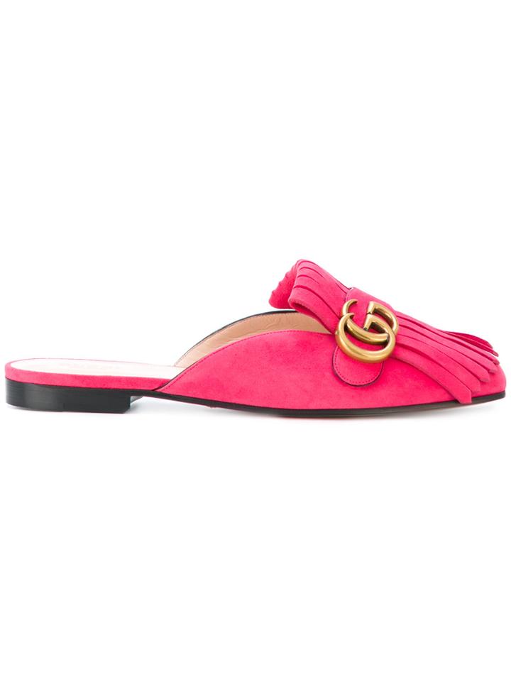 Gucci Gg Marmont Mules - Pink & Purple