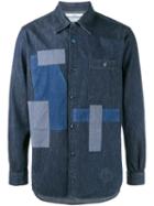 Neighborhood Multi-patch Denim Shirt, Men's, Size: Medium, Blue, Cotton