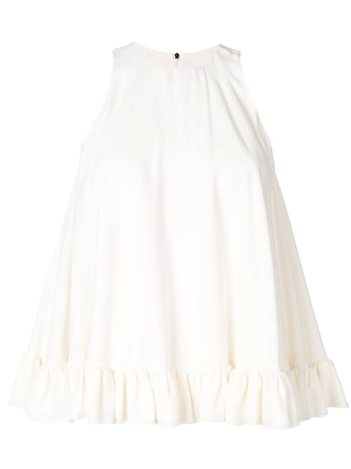 Msgm Ruffle Trim Vest Top - White