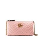 Gucci - Gg Marmont Mini Chain Bag - Women - Leather/gold Tone Alloy - One Size, Pink/purple, Leather/gold Tone Alloy