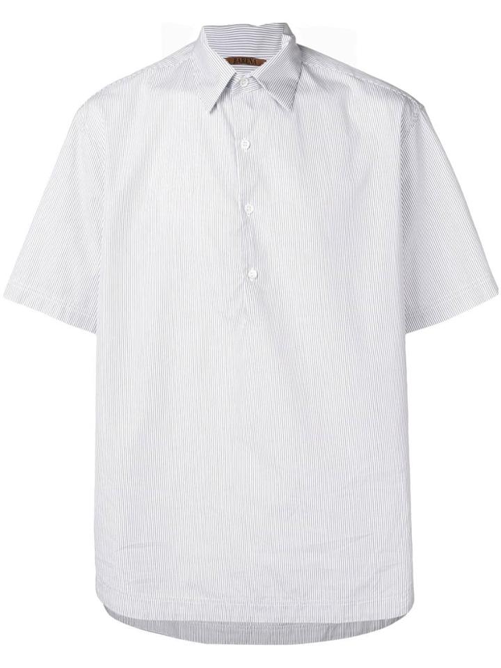 Barena Striped Half Buttoned Shirt - White