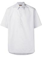 Barena Striped Half Buttoned Shirt - White