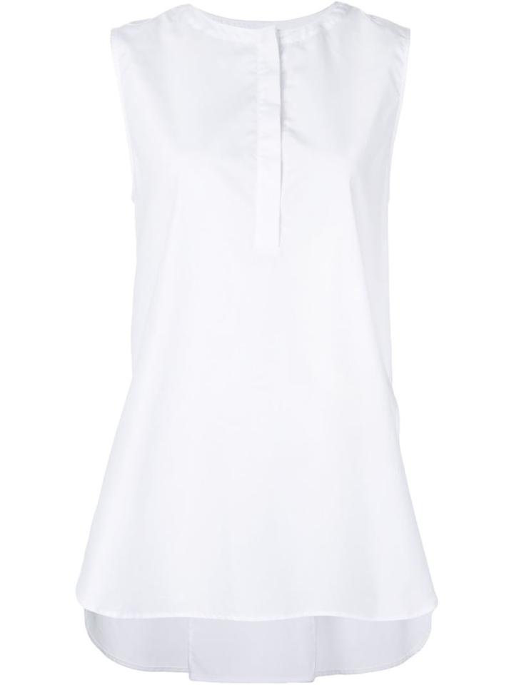 Adam Lippes High Low Hem Tank Top, Women's, Size: 10, White, Cotton