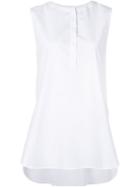 Adam Lippes High Low Hem Tank Top, Women's, Size: 10, White, Cotton