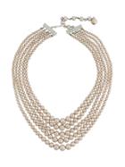 Susan Caplan Vintage 1980s Vintage Faux Pearl Collar Necklace - Nude &