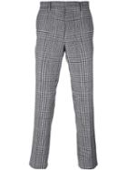 Salvatore Ferragamo Houndstooth Pattern Trousers, Men's, Size: 46, Black, Wool