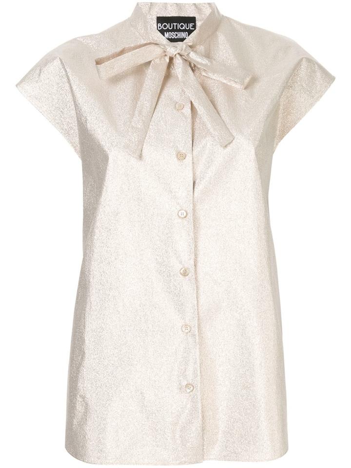Boutique Moschino Metallic Button Down Blouse