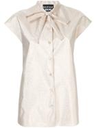 Boutique Moschino Metallic Button Down Blouse