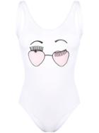 Chiara Ferragni Flirting Print Swimsuit - White