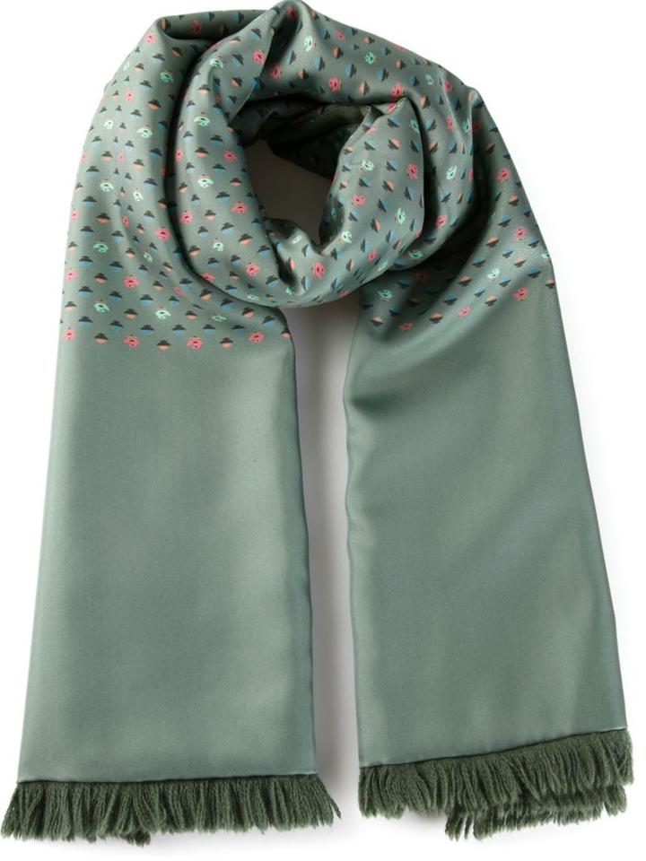 Hermès Vintage 'duck' Pattern Scarf, Women's, Green