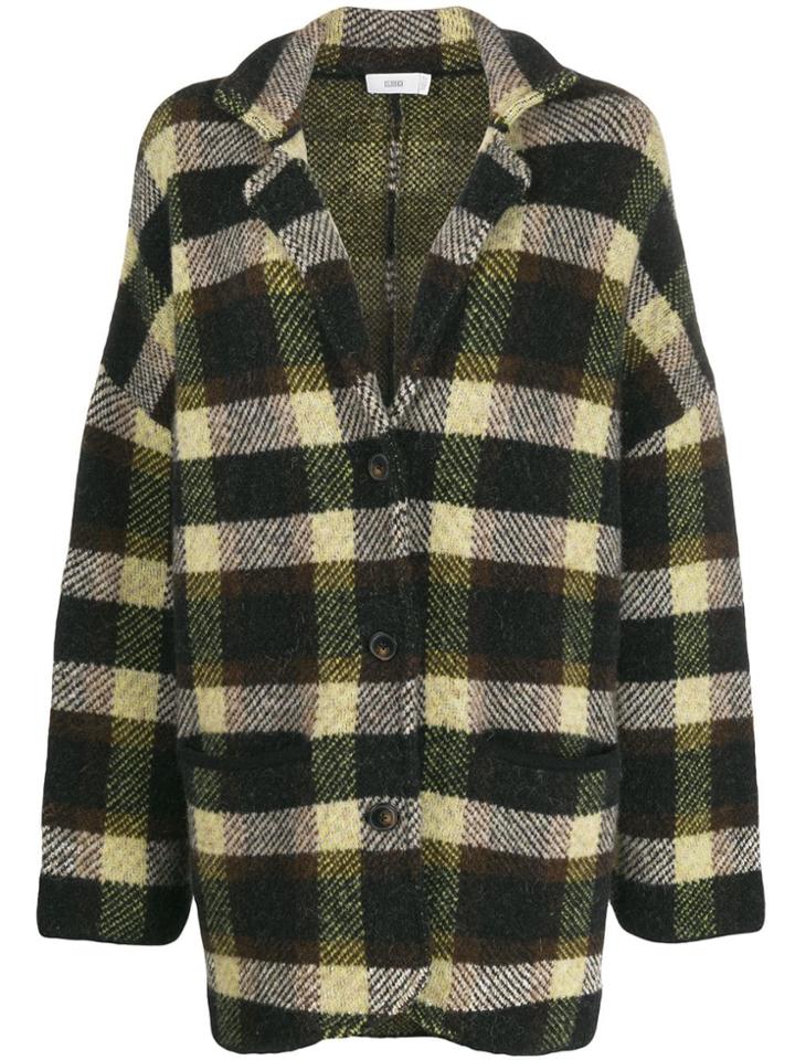 Closed Oversized Checked Jacket - Black