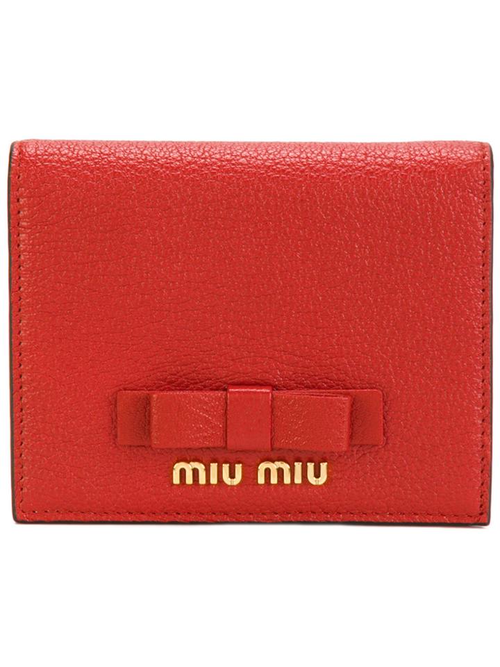 Miu Miu Wallet With Bow Detailing - Red