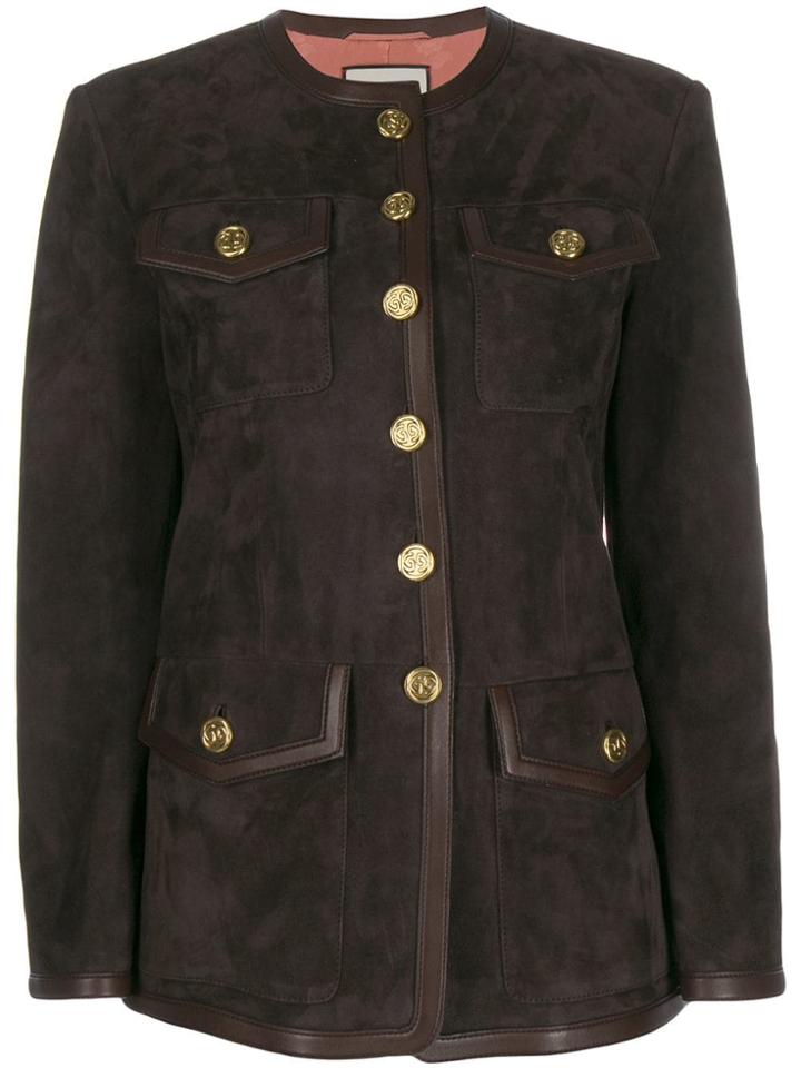Gucci Multi-pocket Suede Jacket - Brown