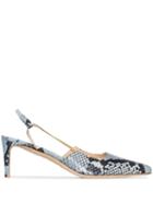 By Far Gabriella 60mm Snakeskin-effect Pumps - Blue