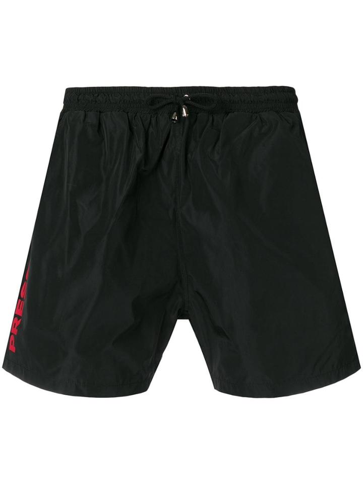 Pressure Printed Swim Shorts - Black