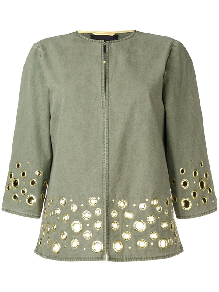 Steffen Schraut Punch-hole Fitted Jacket - Green