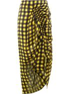 Preen By Thornton Bregazzi Twisted Effect Checked Skirt - Yellow &
