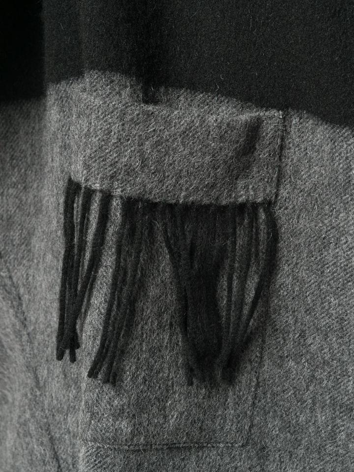 Snobby Sheep Two Tone Fringed Cardigan - Black
