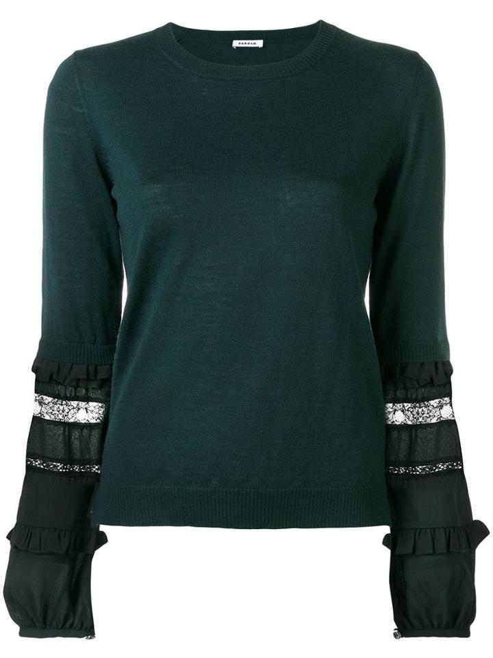 P.a.r.o.s.h. Lace Trim Jumper - Green