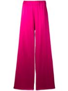 Federica Tosi Satin Wide Leg Trousers - Pink