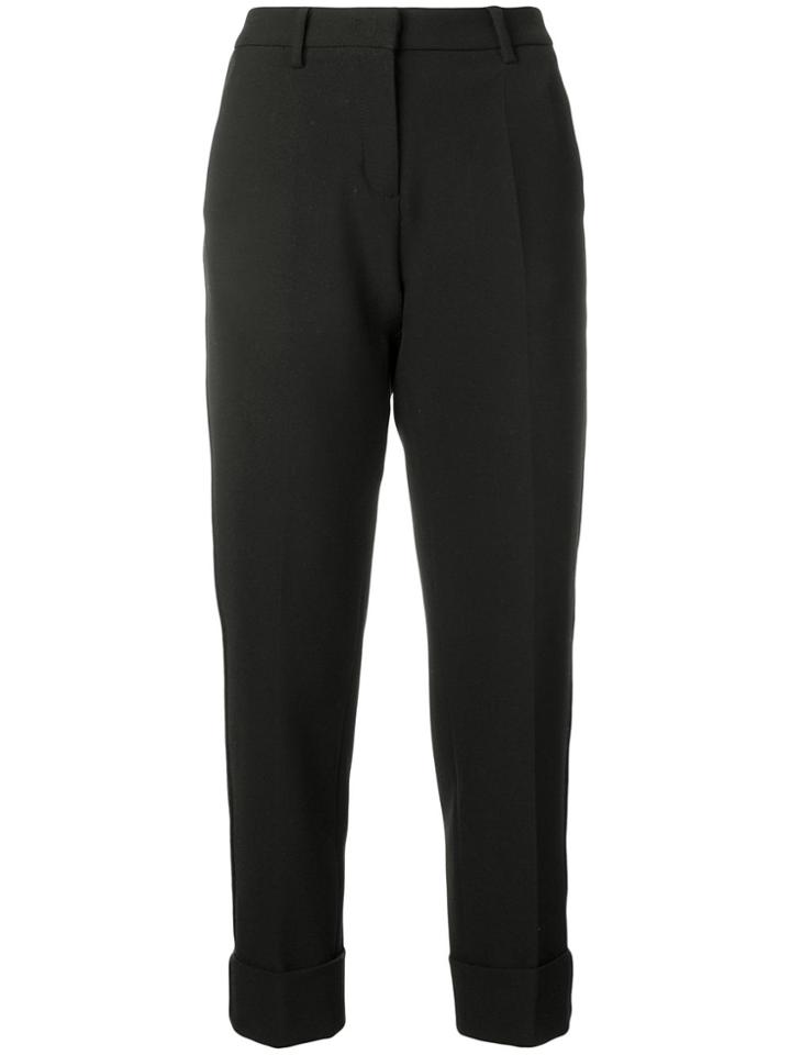 Cambio Straight Cropped Trousers - Black