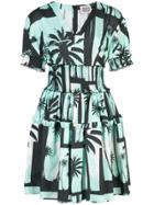 Fausto Puglisi Palm Tree Print Dress - Blue